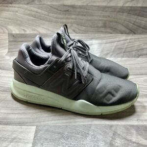 New Balance Womens 247 Running Shoes Gray‎ Green Low Top Mesh Lace Up 11M